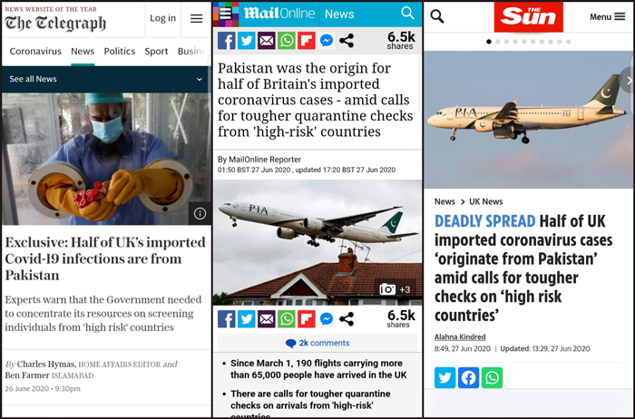 Misleading headline attributes half of imported Covid-19 cases come from Pakistan