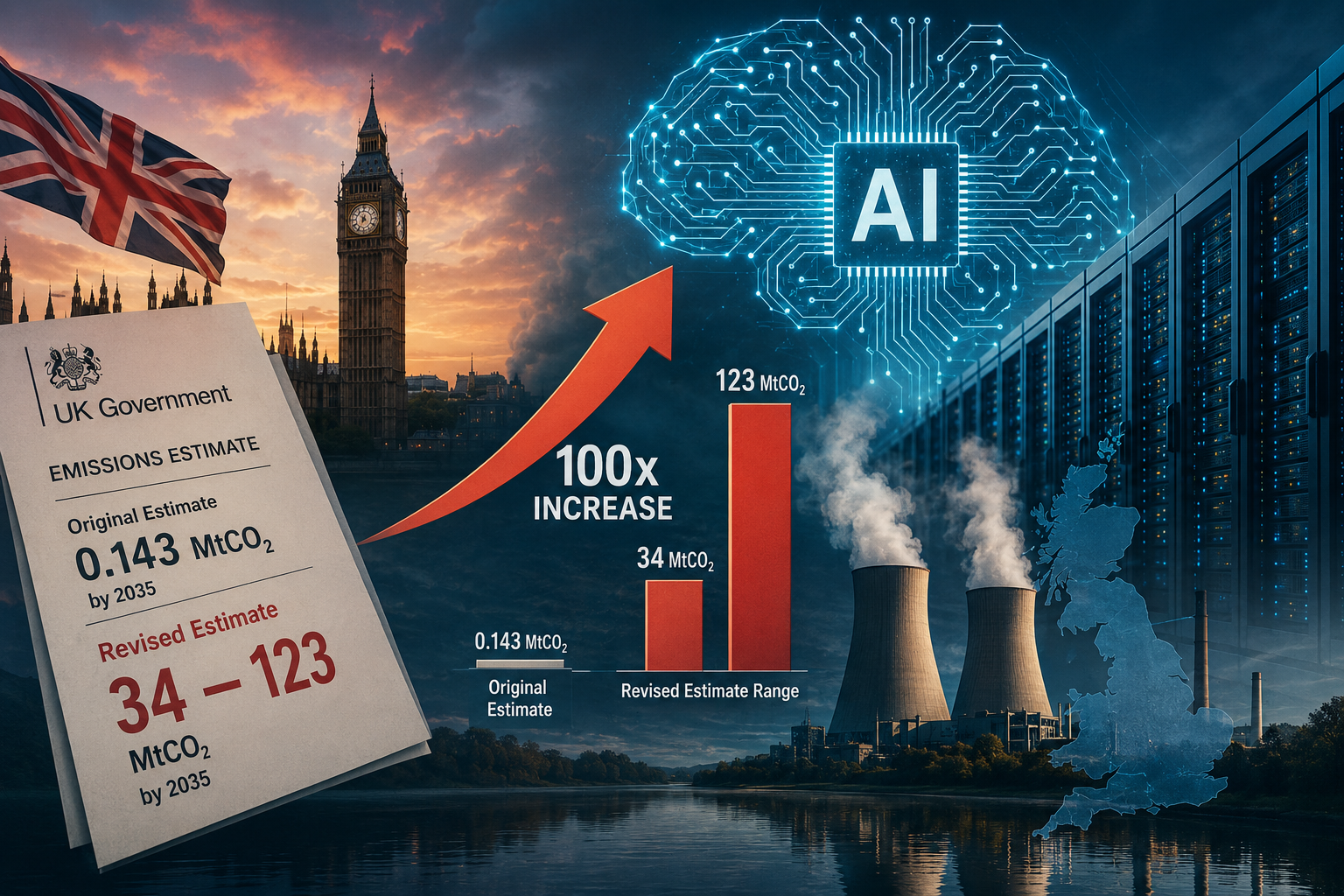 Environment— AI carbon shock: UK government revises emissions estimate up by over 100 times
