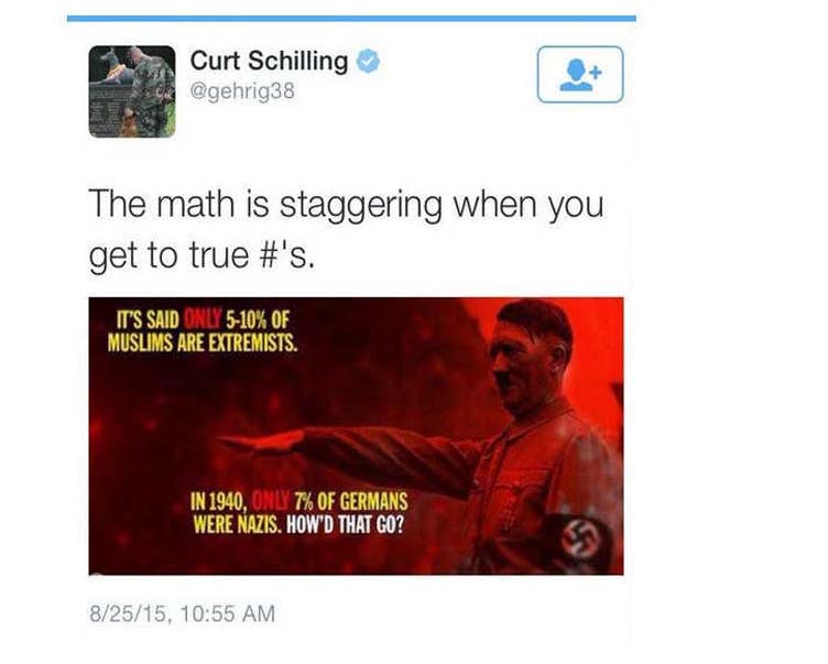 Baseball analyst suspended for Islamophobic tweet