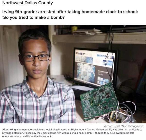 US: Muslim teen arrested under terrorism for bringing clock to school
