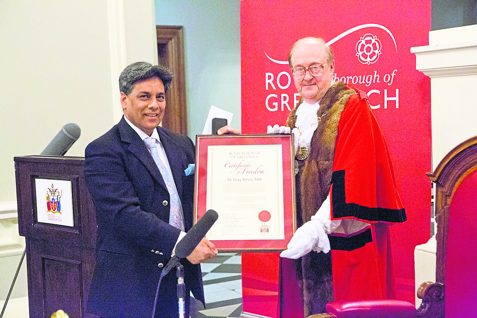 Community cohesion champion awarded the Freedom of Greenwich