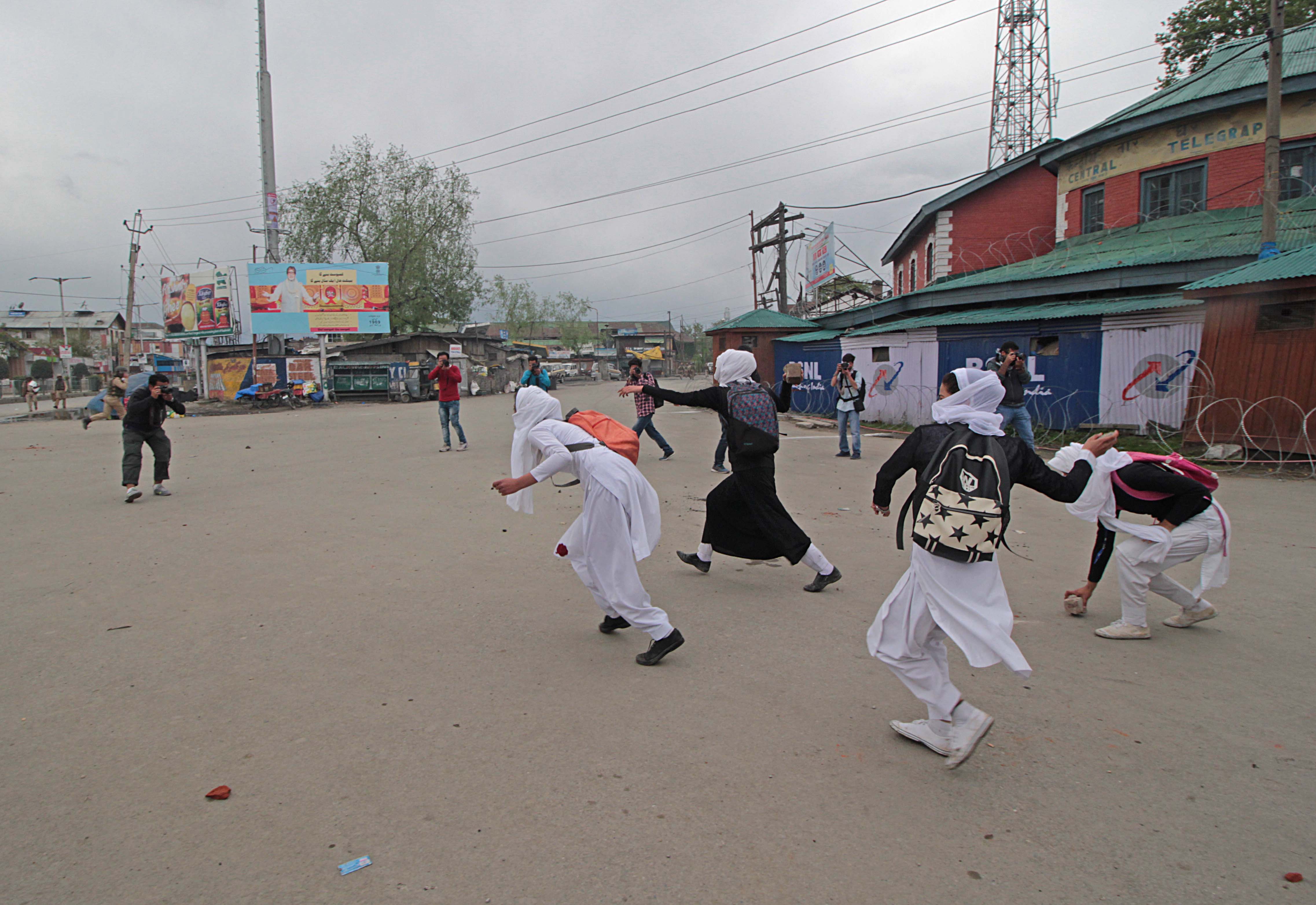 Jammu & Kashmir: Stone-throwing Kashmiri girls defy Indian armed forces