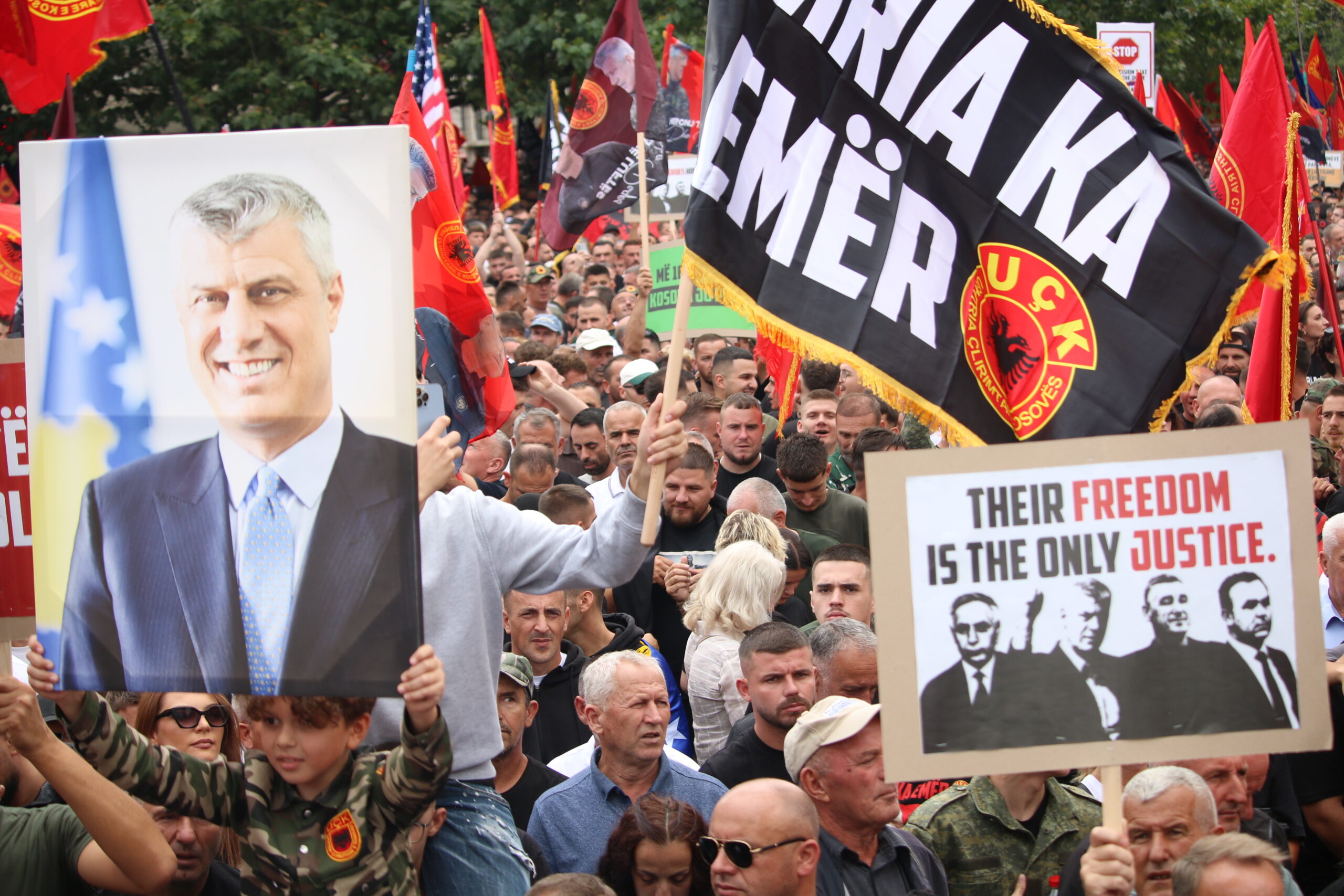 Kosovo’s Thaçi to appeal 25-year sentence as supporters protest war crimes verdict