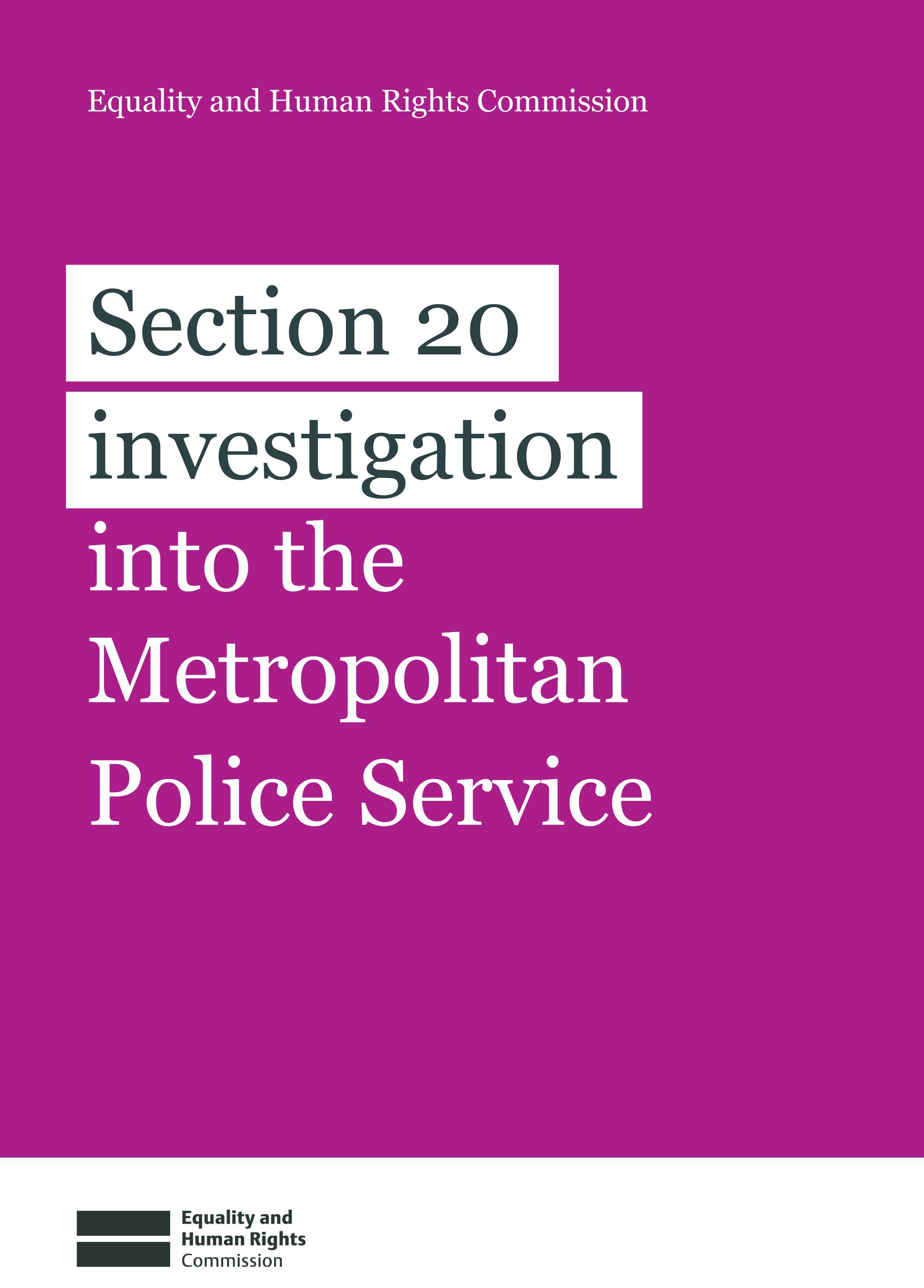 Metropolitan Police could be closing ranks to hide discrimination