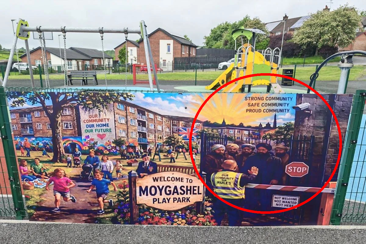 Northern Ireland politicians’ welcome removal of anti-Muslim banner as DUP councillor demands answers from police
