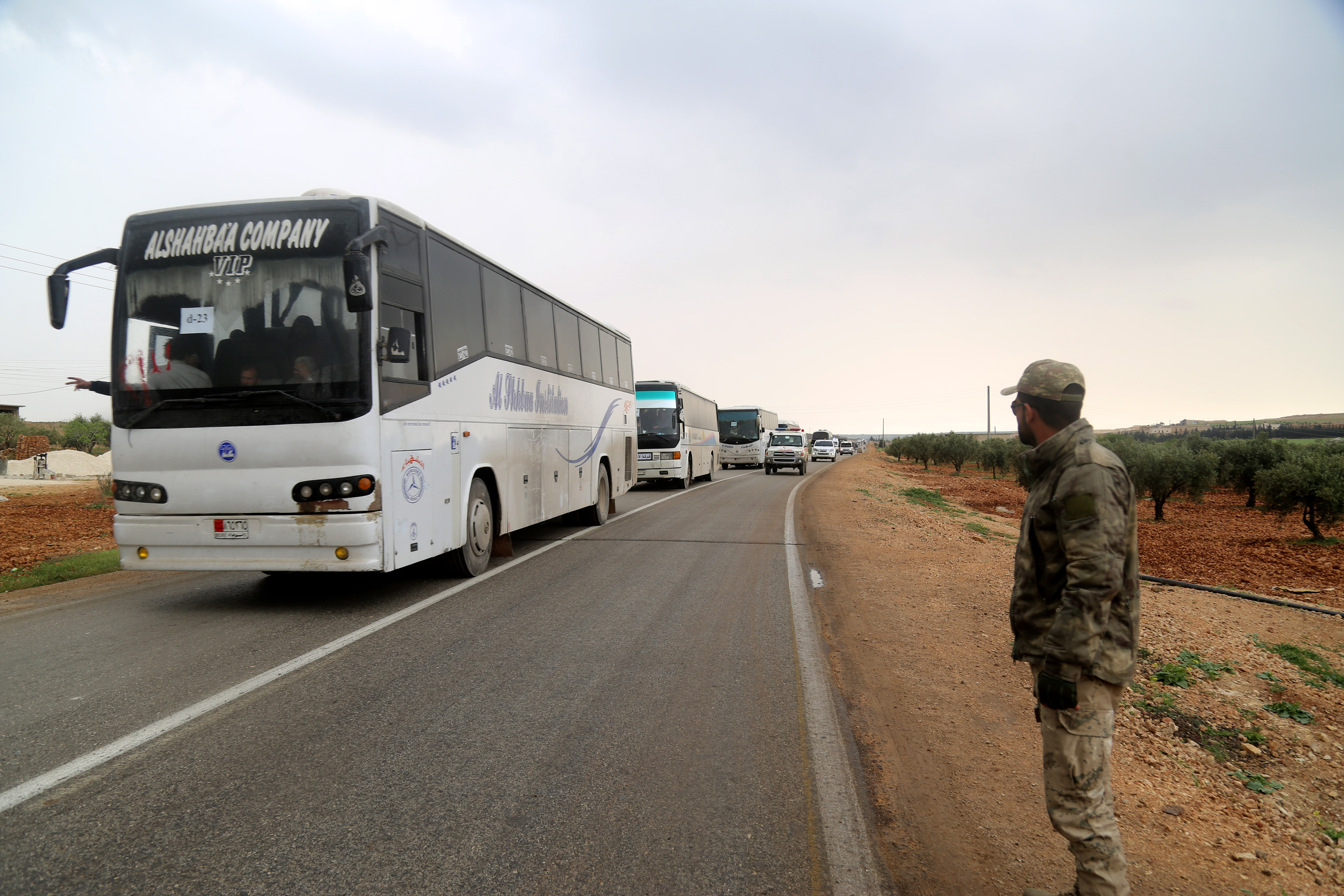 Syria: 18th convoy from E Ghouta arrives in Al-Bab as Govt takes control of Douma