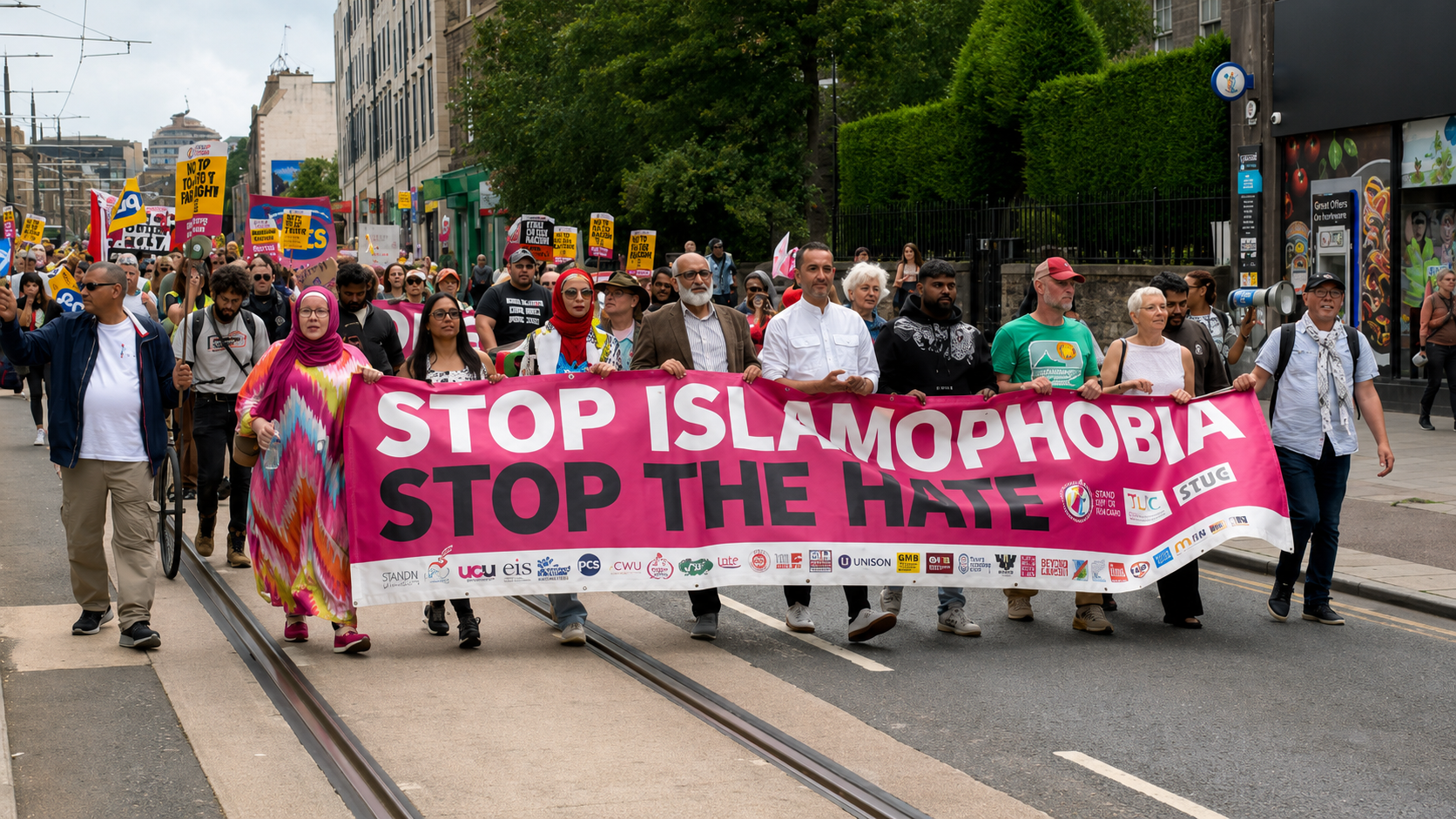 Thousands join Edinburgh anti-racism march after alleged Islamophobic stabbings