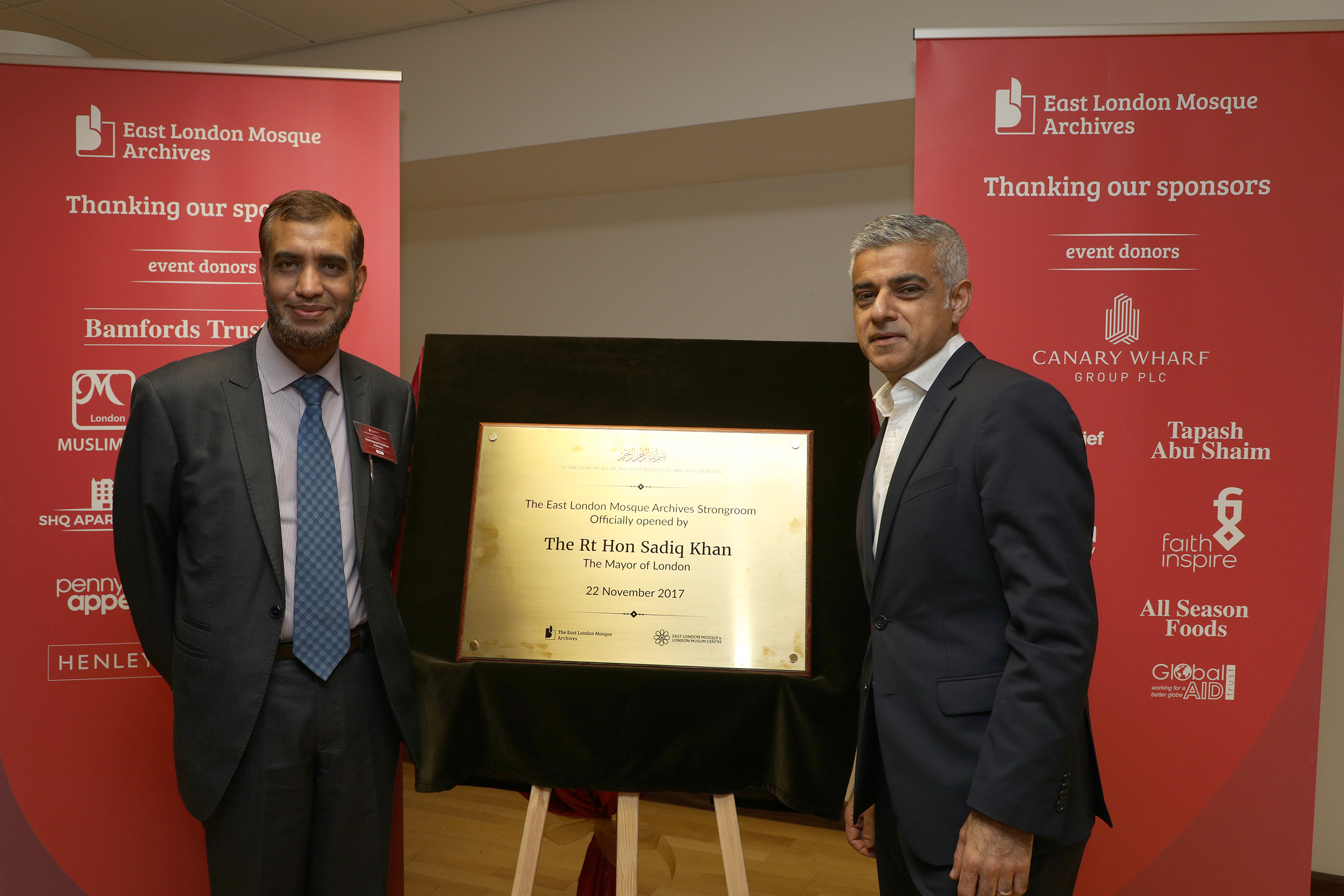 Mayor launches East London Mosque archives strong-room